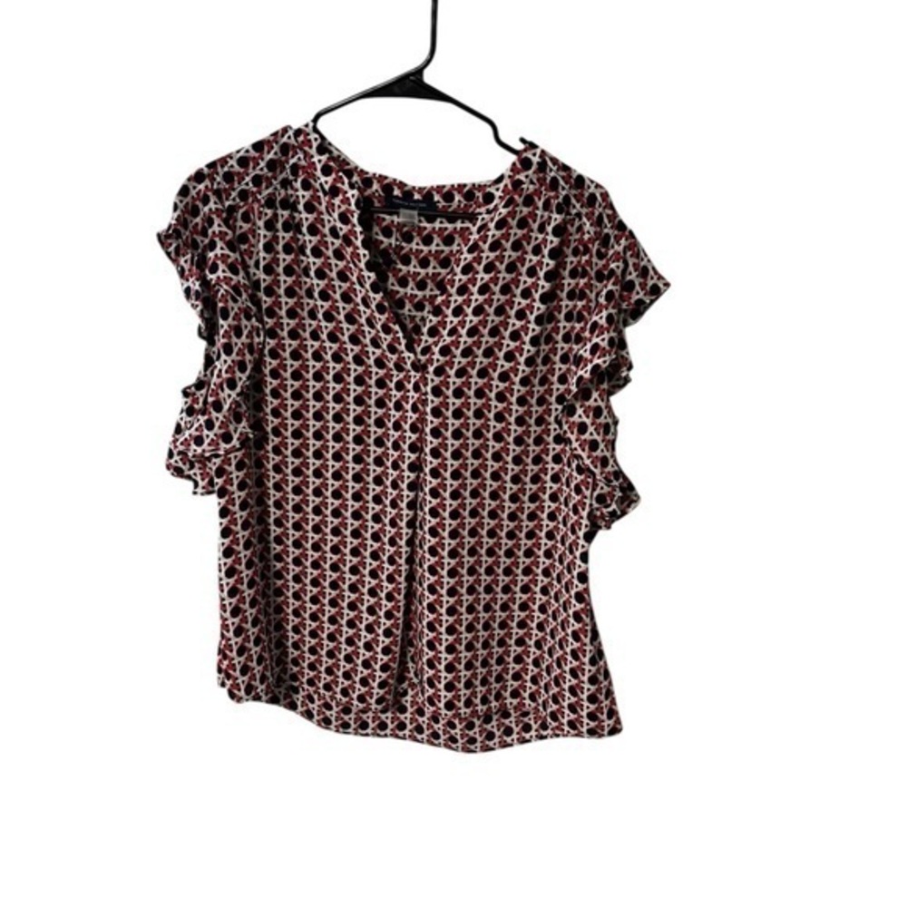 Tommy Hilfiger Abstract Ruffle Top Size XL NWT